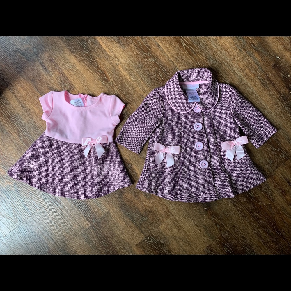 Baby girl dress & coat set